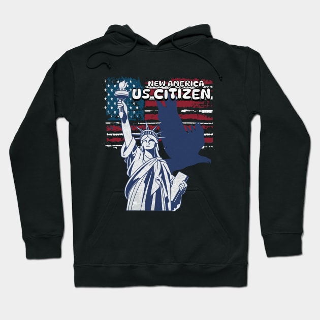 Proud US Citizenship Flag American New USA Citizen Hoodie by Outrageous Flavors